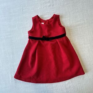 Bonnie Baby Red Dress With‎ Black Velvet Bow Size 18 Month Special Occasion Baby